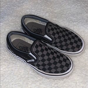 Checkered slip on vans